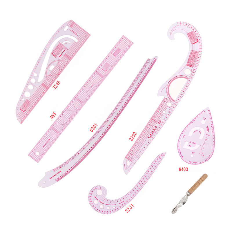 Pink Sewing Ruler and Tracing Tool Set