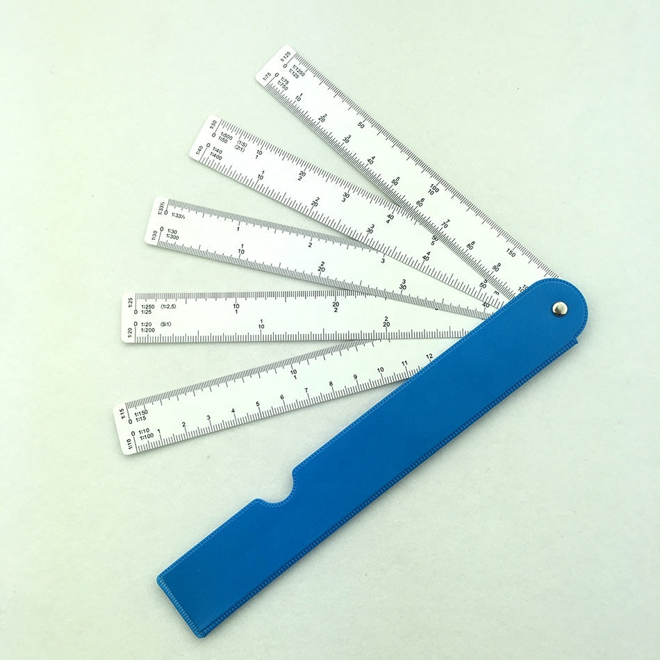 Folding Fan-Style Scale Ruler