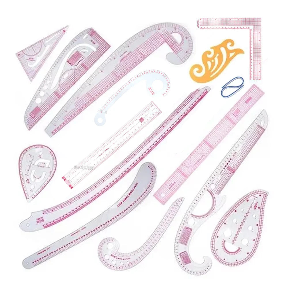 Pink Patchwork and Curve Rulers