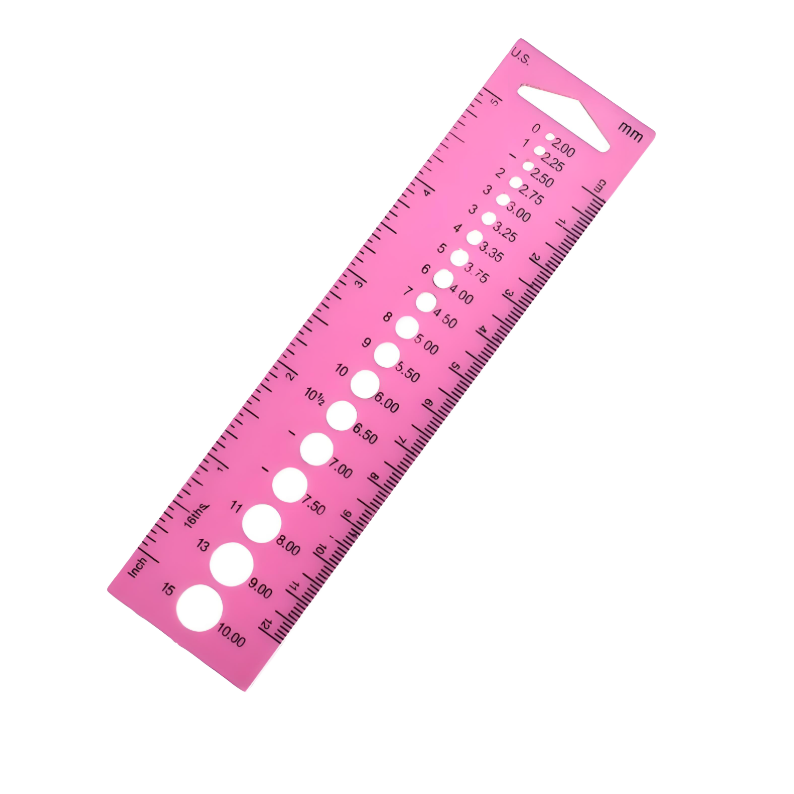 Pink Knitting Gauge Ruler